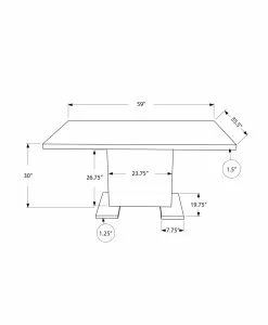 Monarch Specialties Monarch 59-in X 30-in Composite Glossy White Dining Table