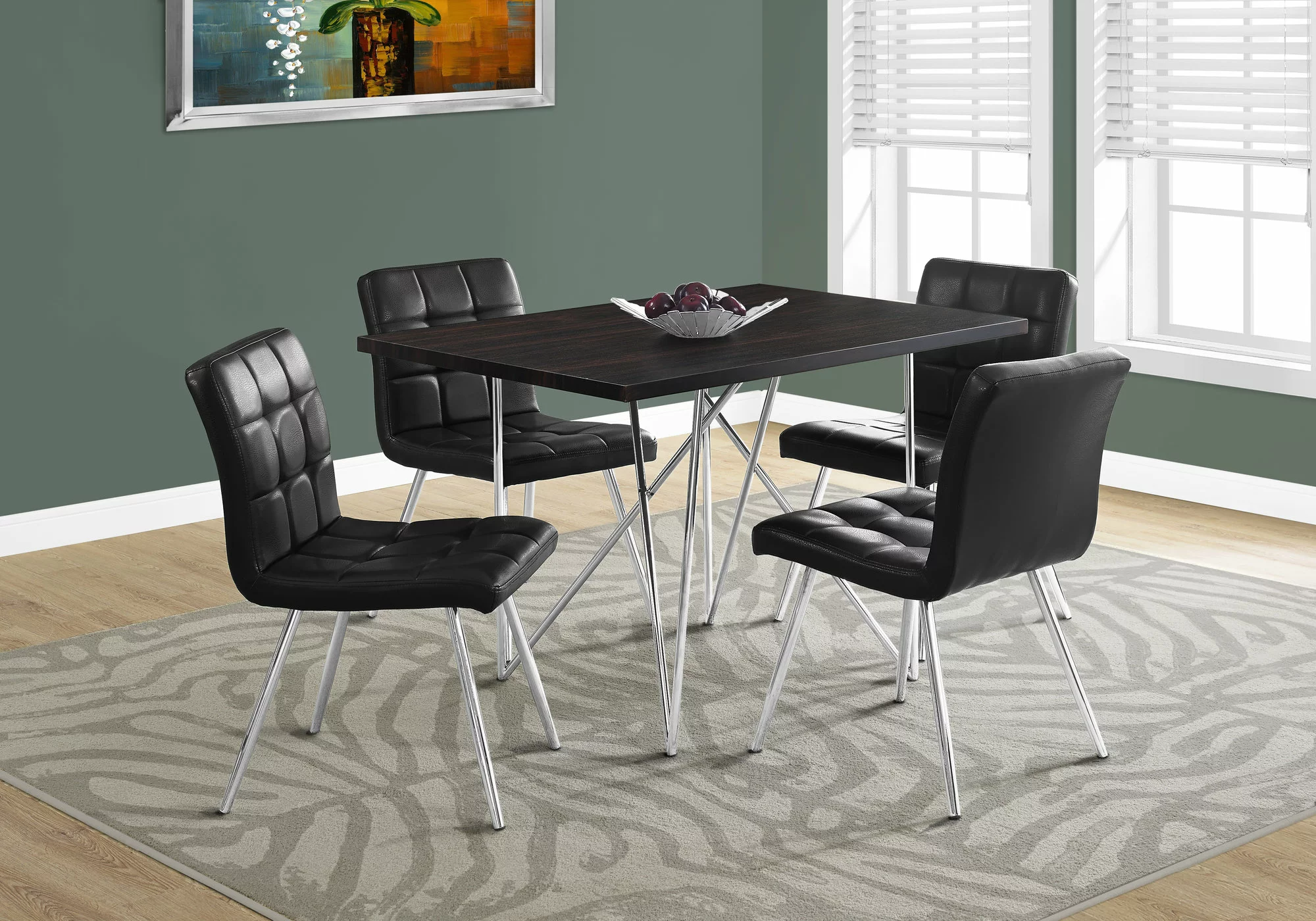 Monarch Specialties Monarch 47.50-in X 30-in Metal Cappuccino Dining Table - Image 2