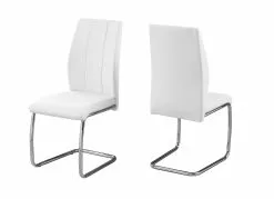 Monarch Specialties Monarch White Faux Leather Dining Chair (Set Of 2)