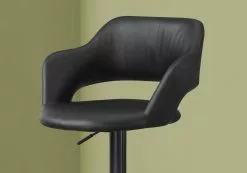 Monarch Specialties Monarch 24.25-in Faux Leather Black Metal Barstool