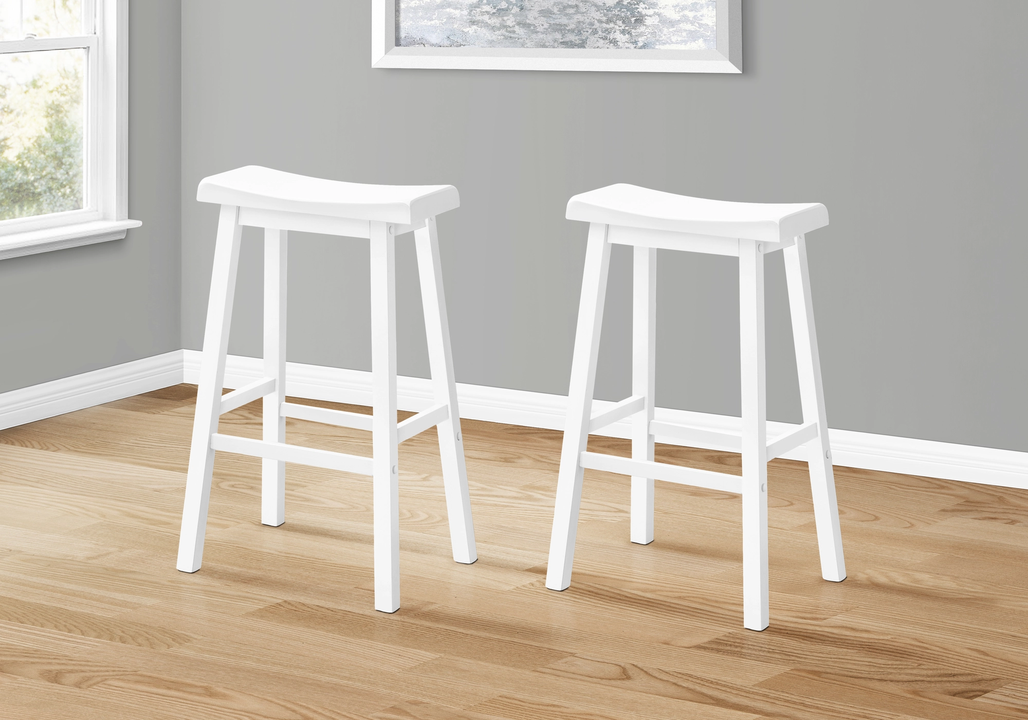 Monarch Specialties Monarch 29-in White Bar Stools (Set Of 2) - Image 2