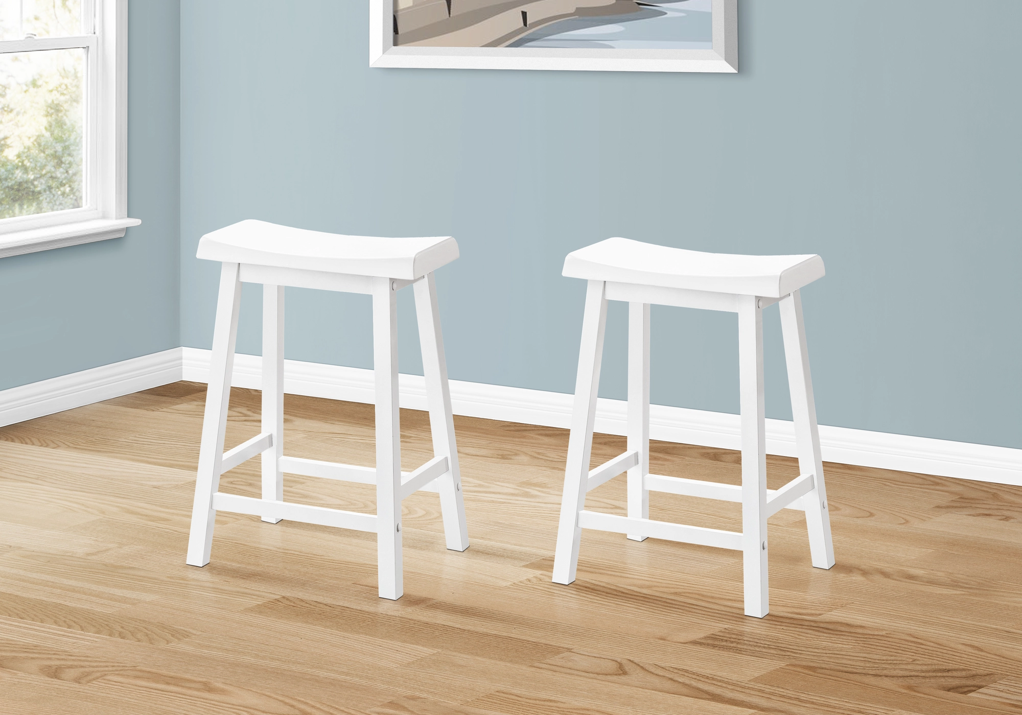 Monarch Specialties Monarch 24-in White Barstools (Set Of 2) - Image 3