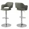Monarch Specialties Monarch 24.25-in Faux Leather Light Grey Barstool