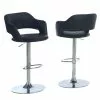 Monarch Specialties Monarch 24.25-in Faux Leather Black Barstool