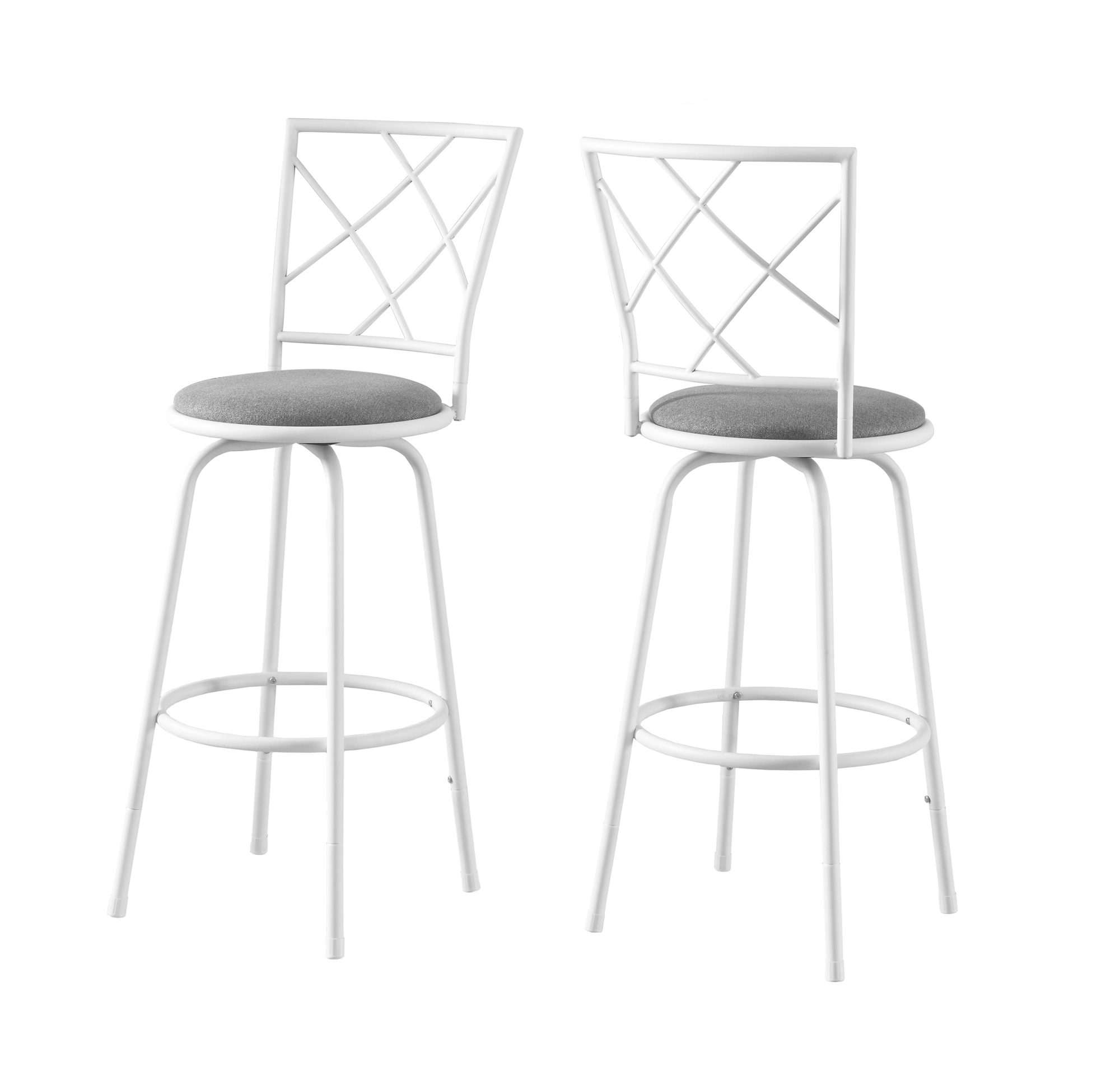 Monarch Specialties Monarch 28.25-in White Microfibre Bar Stools (Set Of 2) - Image 2