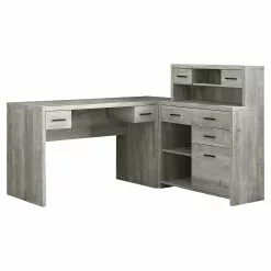 Monarch Specialties Monarch Grey Reclaimed Wood Left Or Right Facing Corner Computer Desk