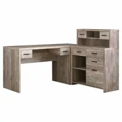 Monarch Specialties Monarch Taupe Reclaimed Wood Left Or Right Facing Corner Computer Desk