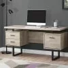 Monarch Specialties Monarch 60-in Taupe Reclaimed Wood Computer Desk