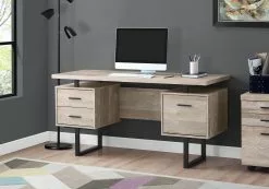 Monarch Specialties Monarch 60-in Taupe Reclaimed Wood Computer Desk