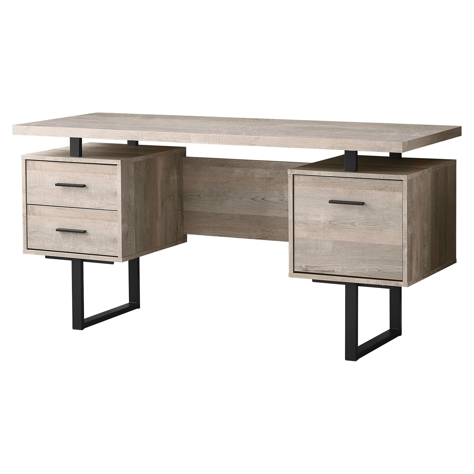 Monarch Specialties Monarch 60-in Taupe Reclaimed Wood Computer Desk - Image 4
