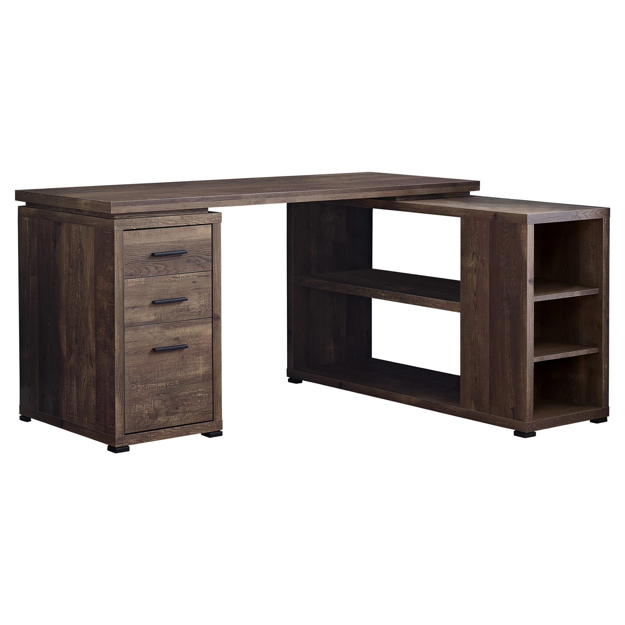 Monarch Specialties Monarch Brown Reclaimed Wood Left Or Right Facing Corner Computer Desk - Image 4