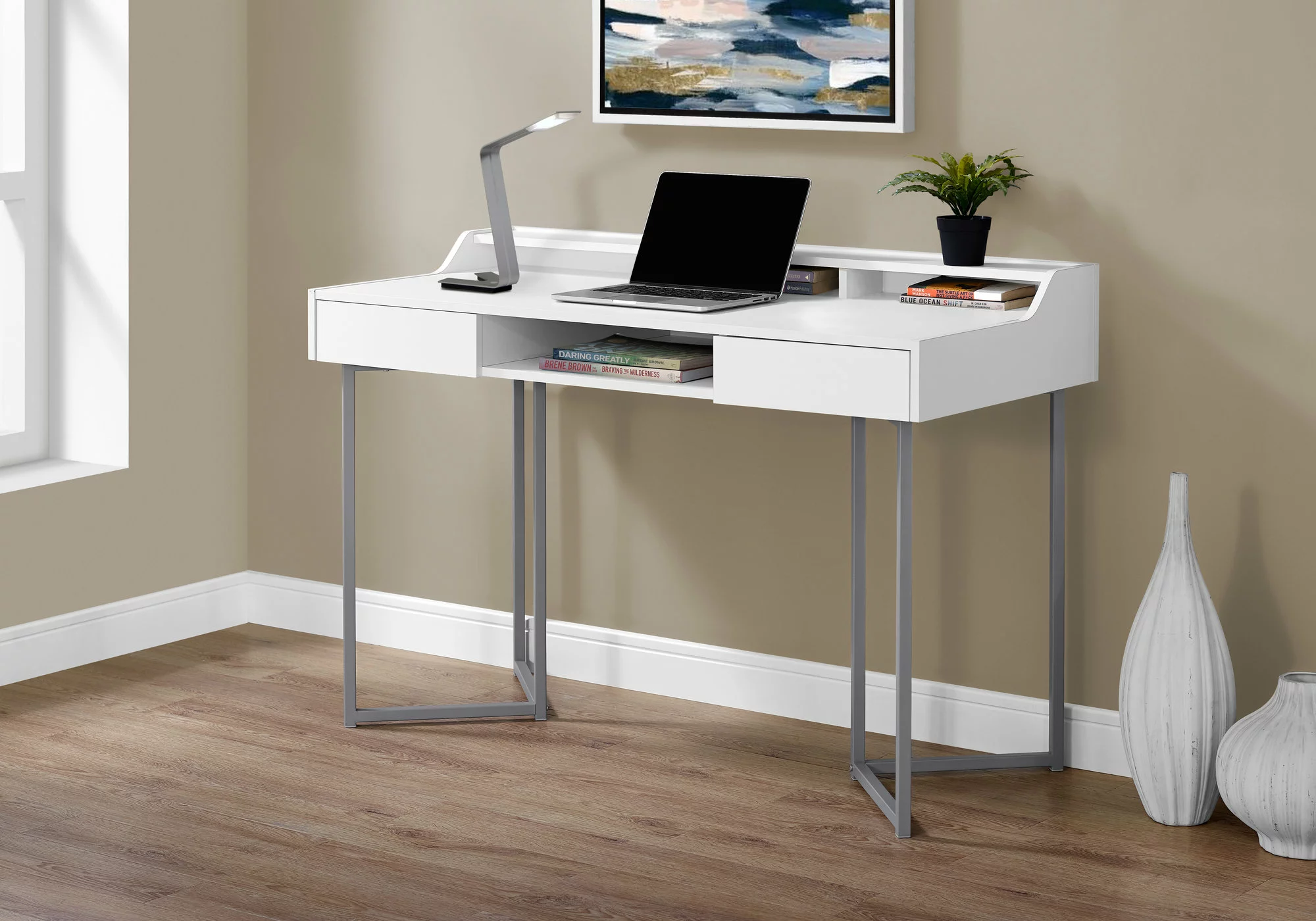 Monarch Specialties Monarch 32.75-in X 48-in White Computer Desk - Image 2