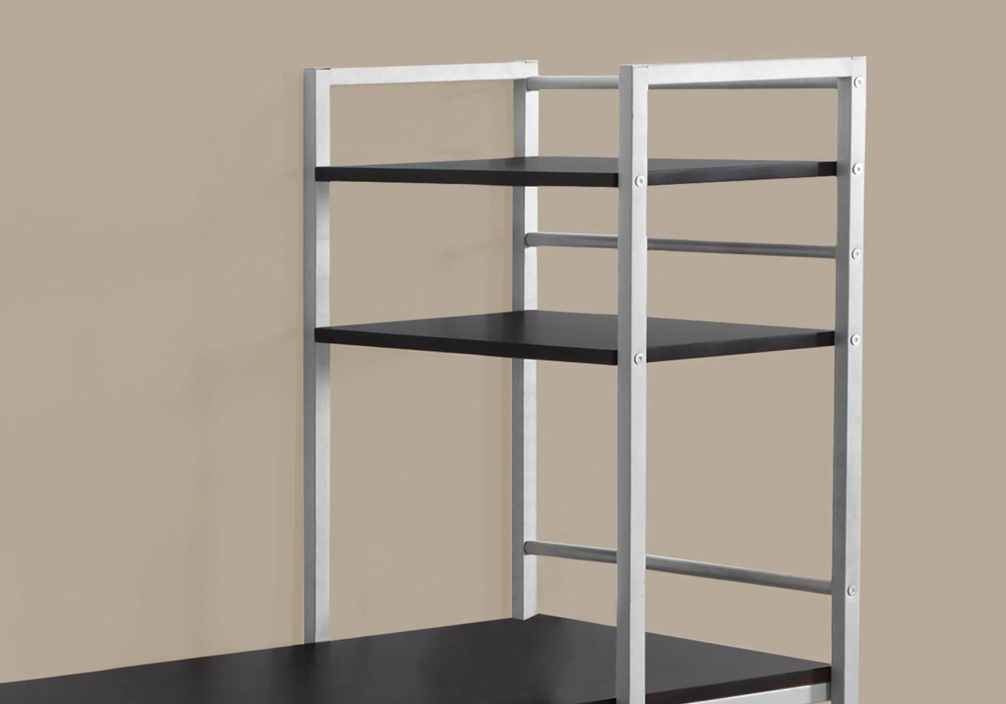 Monarch Specialties Monarch 47.25-in X 55-in Cappuccino Bookshelf Style Computer Desk - Image 3