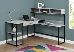 Monarch Specialties Monarch 47.25-in X 59-in Grey Computer Desk