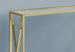 Monarch Specialties Monarch 42.25-in X 32.25-in Gold Glass Accent Table