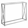 Monarch Specialties Monarch 42.25-in X 32.25-in Silver Glass Accent Table