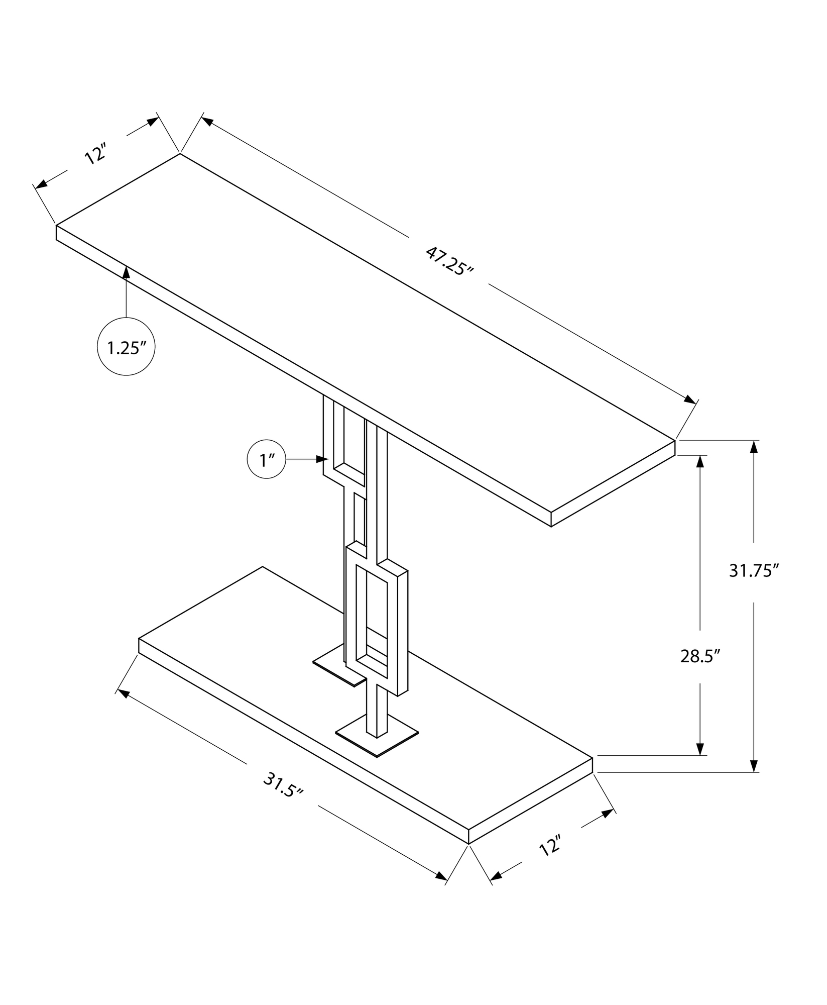 Monarch Specialties Monarch 47.25-in X 31.75-in White Composite Accent Table - Image 4