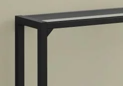 Monarch Specialties Monarch 42-in X 32-in Black Glass Accent Table