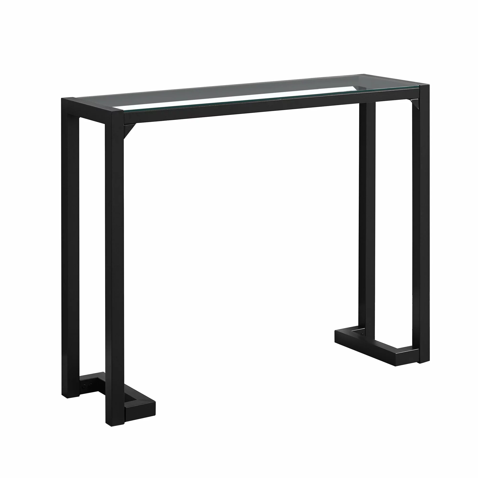 Monarch Specialties Monarch 42-in X 32-in Black Glass Accent Table - Image 4