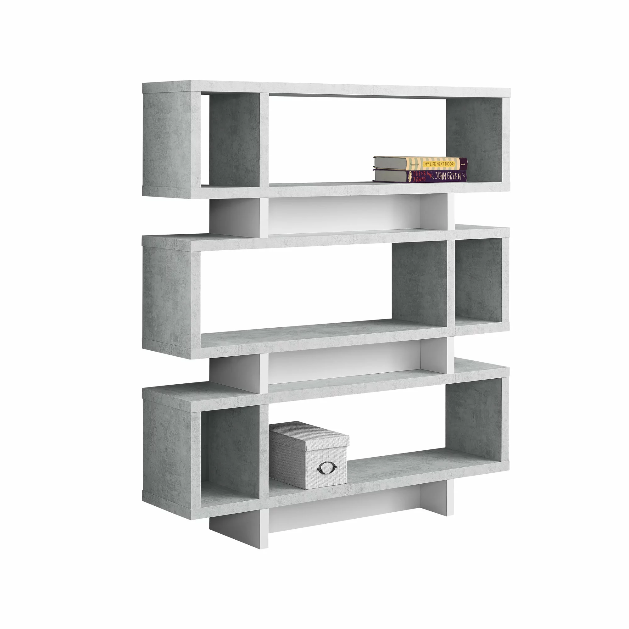 Monarch Specialties Monarch 47.25 X 54.75-in Wood Gray Bookcase - Image 2
