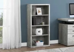 Monarch Specialties Monarch 23.75 X 47.5-in Wood Gray Bookcase