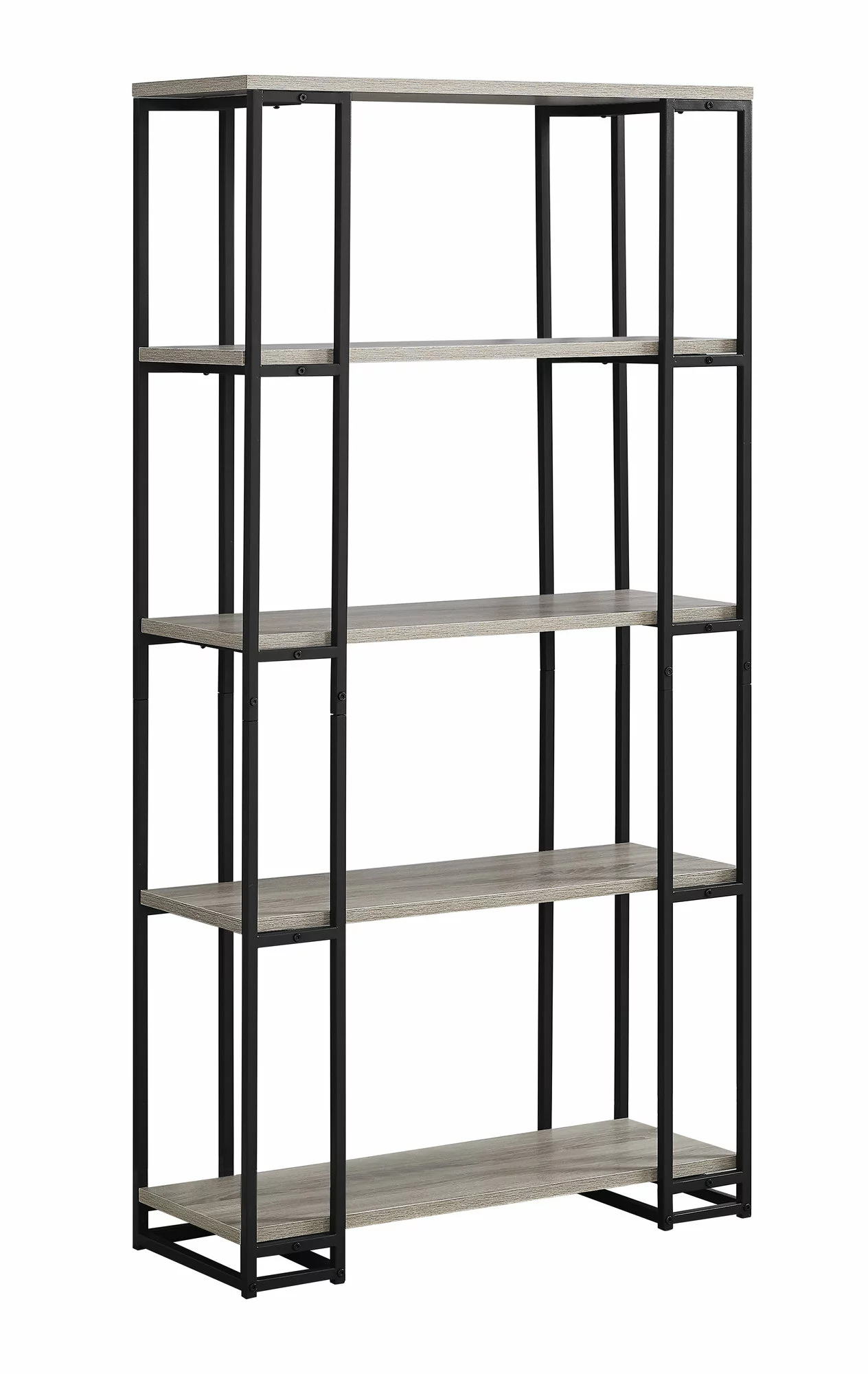 Monarch Specialties Monarch 62-in X 32-in X 12.5-in Dark Taupe Reclaimed Wood Look Bookcase - Image 2
