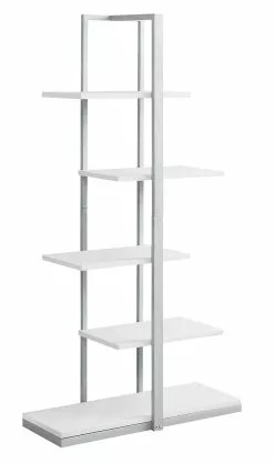 Monarch Specialties Monarch 60-in X 32-in X 13-in White Metal Bookcase