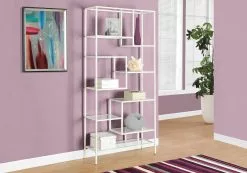 Monarch Specialties Monarch 72-in X 32-in X 12-in White Metal Bookcase