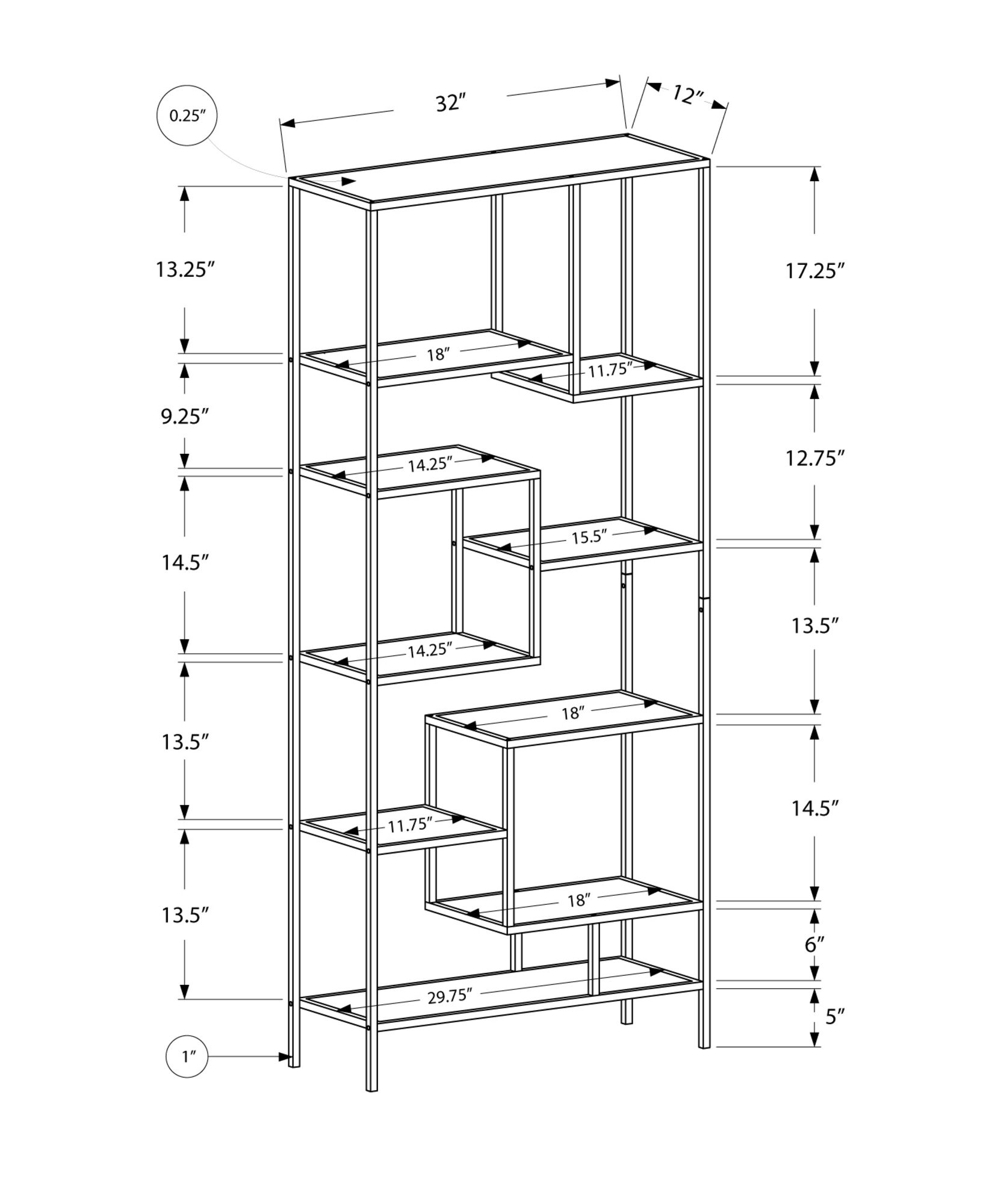 Monarch Specialties Monarch 72-in X 32-in X 12-in White Metal Bookcase - Image 3