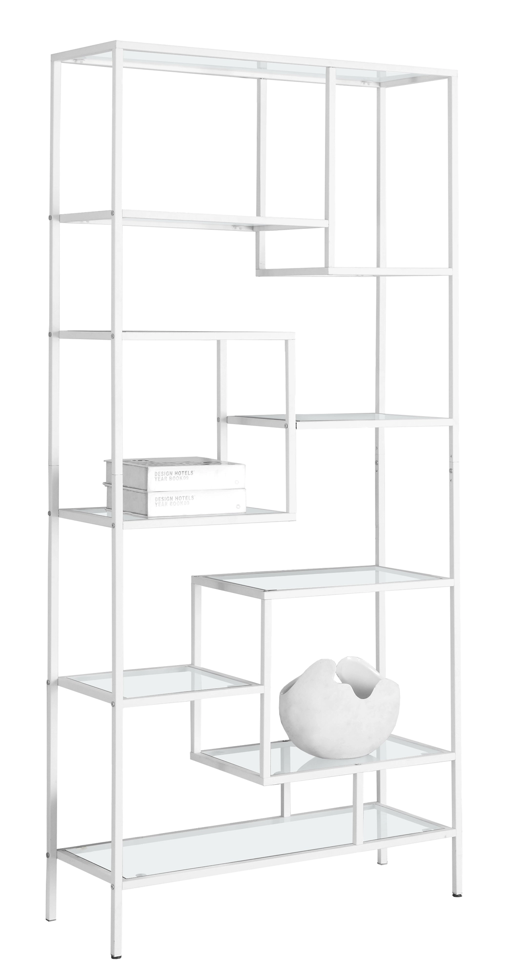 Monarch Specialties Monarch 72-in X 32-in X 12-in White Metal Bookcase - Image 2