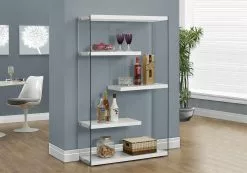 Monarch Specialties Monarch 36-in X 58.75-in Glass White Bookcase