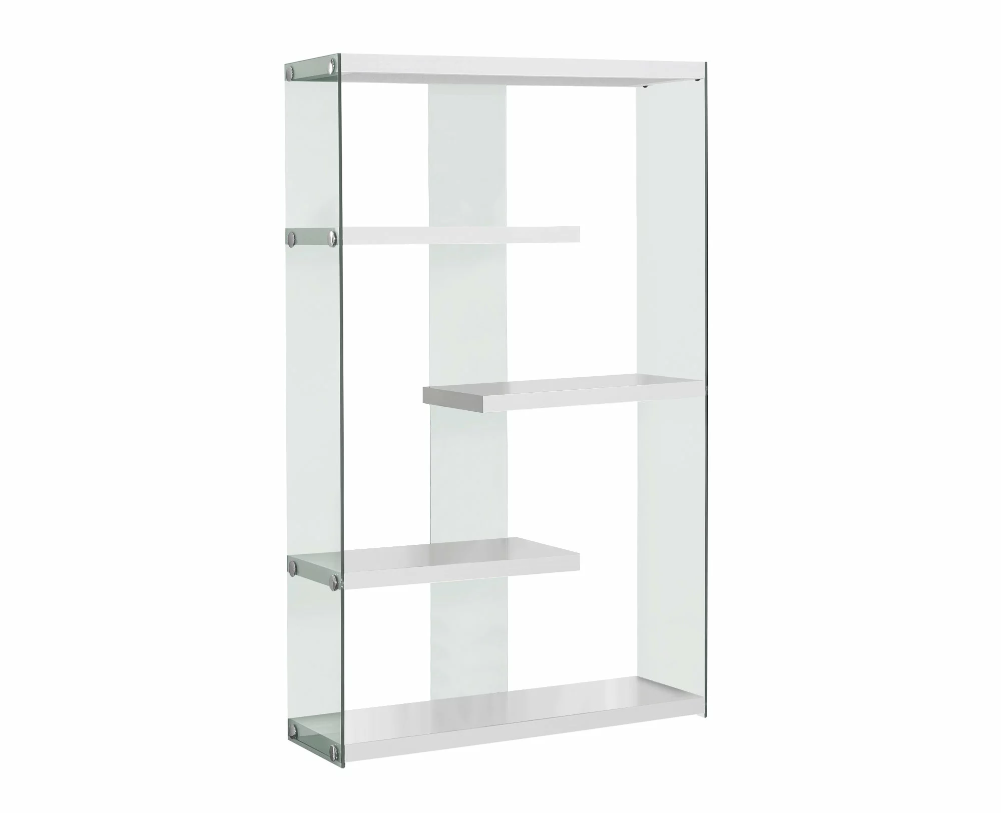 Monarch Specialties Monarch 36-in X 58.75-in Glass White Bookcase - Image 3
