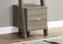 Monarch Specialties Monarch Corner Etagere With Drawer - 69-in - Wood - Dark Taupe