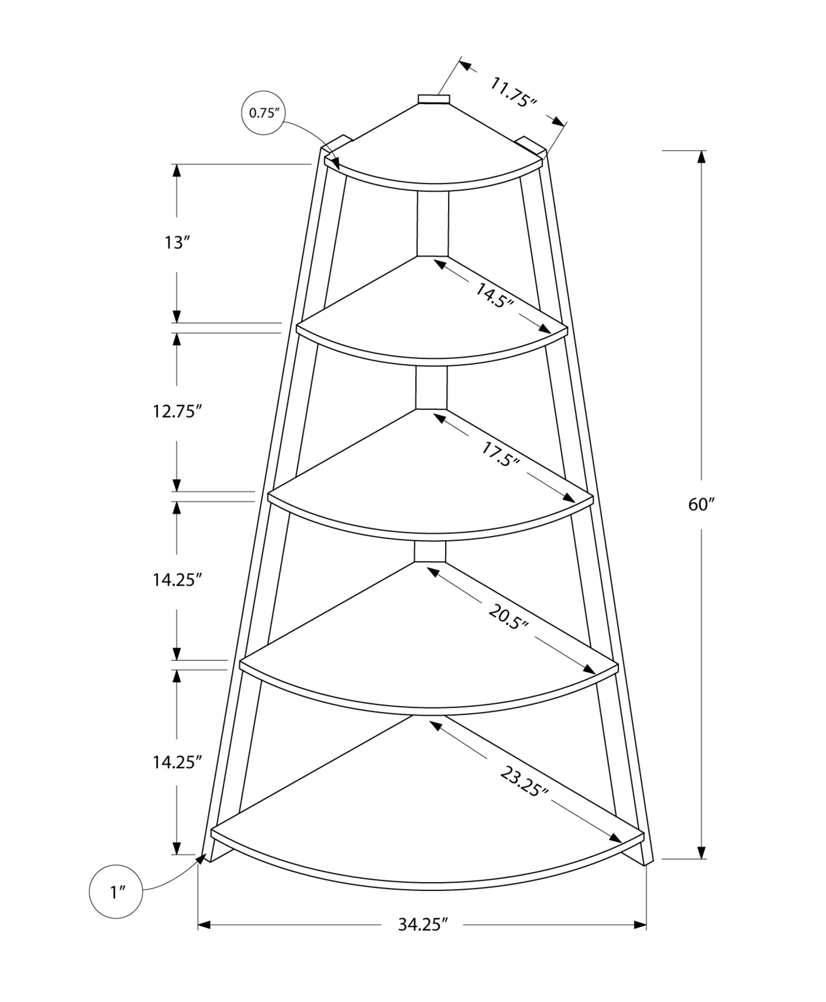 Monarch Specialties Monarch 60-in X 34.25-in X 24.25-in White Wood Bookcase - Image 2