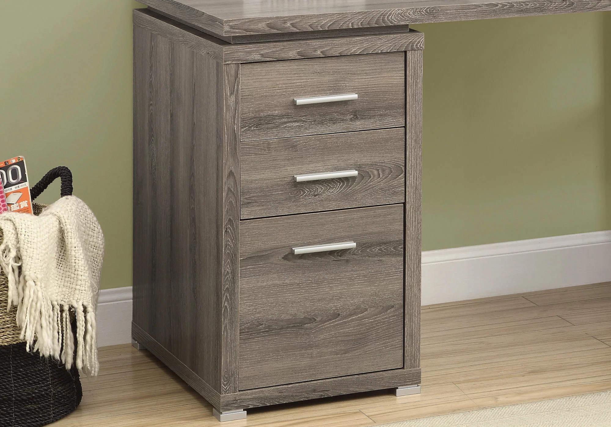 Monarch Specialties Monarch 60-in X 29-in Dark Taupe Left Or Right Facing Corner Desk - Image 4