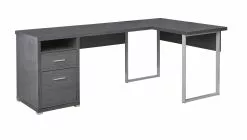 Monarch Specialties Monarch Grey Wood-Look L-Shaped Computer Desk