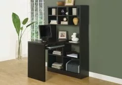 Monarch Specialties Monarch 35.5-in X 60-in Cappuccino Left Or Right Side Shelf Desk