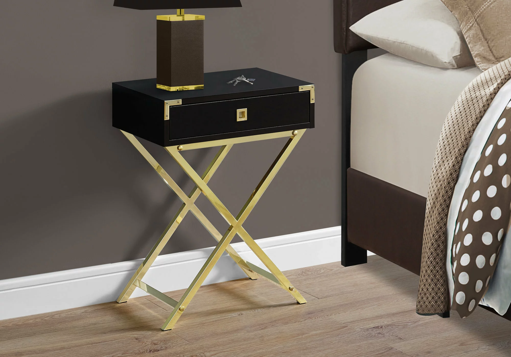 Monarch Specialties Monarch Accent Table - 12-in X 24-in - Composite - Cappuccino