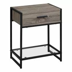 Monarch Specialties Monarch Accent Table - 22.25-in - Composite - Dark Taupe