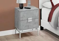 Monarch Specialties Monarch End Table - 12.75-in - Composite - Gray