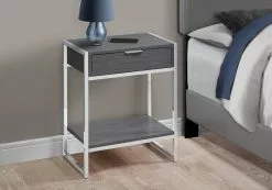 Monarch Specialties Monarch Accent Table - 12.75-in - Composite - Gray