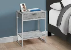 Monarch Specialties Monarch Accent Table - 12.75-in X 23.75-in - Gray