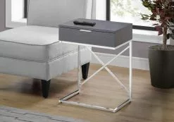 Monarch Specialties Monarch Accent Table - 12.75-in X 23.5-in - Gray
