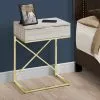 Monarch Specialties Monarch Accent Table - 12.75-in X 23.5-in - Composite - Beige