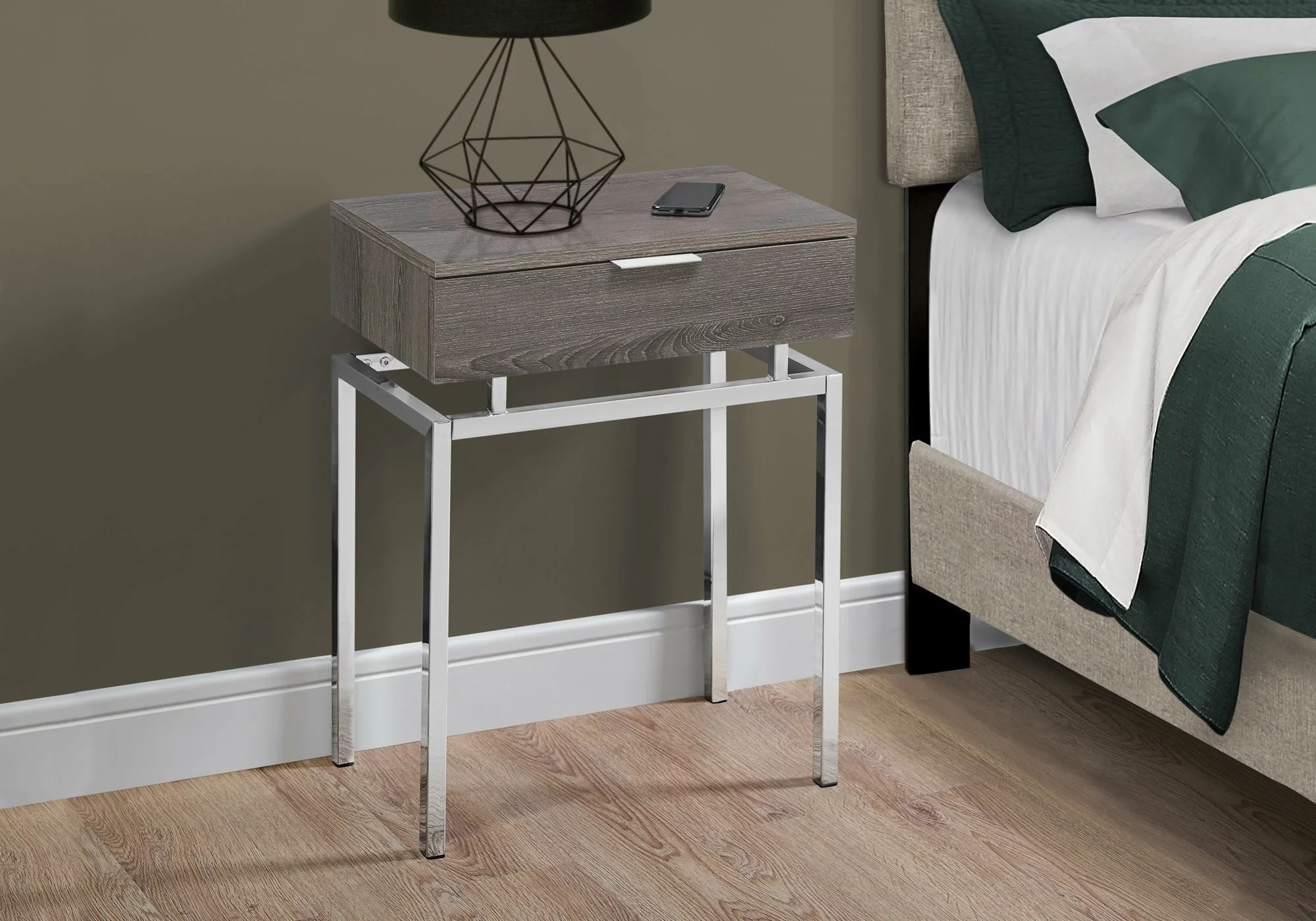 Monarch Specialties Monarch Accent Table - 12.75-in X 23.25-in - Composite - Dark Taupe - Image 3