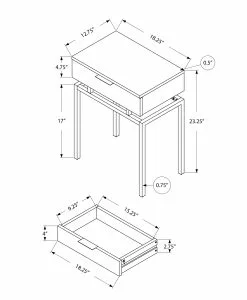 Monarch Specialties Monarch Accent Table - 12.75-in X 23.25-in - Composite - Dark Taupe