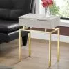 Monarch Specialties Monarch Accent Table - 12.75-in X 23.25-in - Composite - Beige
