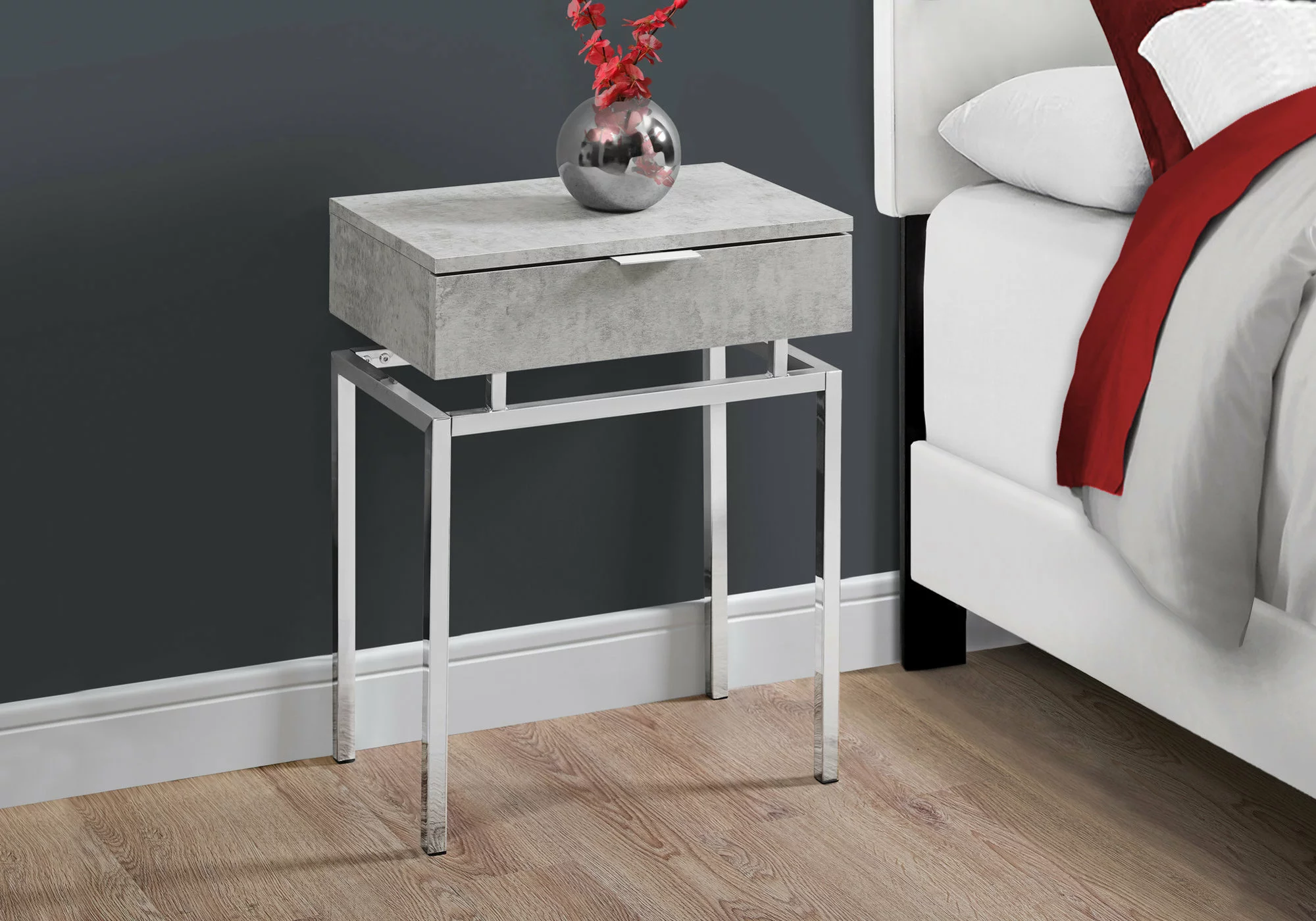 Monarch Specialties Monarch Accent Table - 12.75-in X 23.25-in - Gray - Image 4