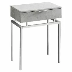 Monarch Specialties Monarch Accent Table - 12.75-in X 23.25-in - Gray