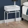 Monarch Specialties Monarch Accent Table - 12.75-in X 23.25-in - Composite - White